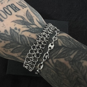 Mesh Chainmail Stainless Steel Bracelet | Hand Made Bracelet | Silver