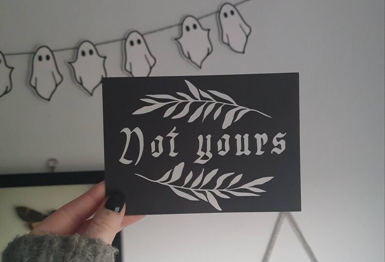 Not Yours Cut Out Black Card Print