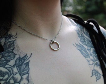 SABLE dikke o-ring chokerketting | Roestvrij staal | Grunge | Stalen ketting | Dagkraag
