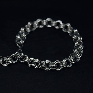 Handmade Stainless Steel Chainmaille Bracelet: Chunky Unisex Jewellery