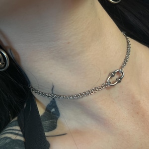 Stainless Steel Chain Link Choker: Gothic Victorian Necklace