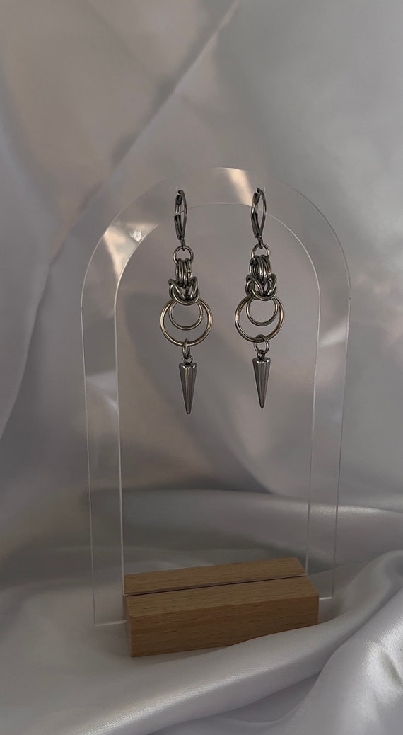 Stainless Steel Gothic Chainmail Double O Ring Spike