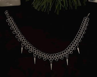 Lilith Edelstahl-Spike-Choker | Gothic-Grunge-Halskette