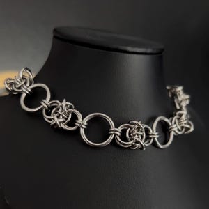 BARBED II Stainless Steel Chainmaille Choker Necklace | Barbed Wire Necklace | Hand Made | Chainmail | Gothic