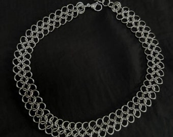 Full Mesh Chainmail Choker Necklace | Hand Made | Stainless Steel