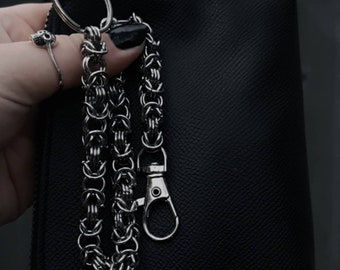 Handmade Stainless Steel Byzantine Wallet Chain / Chainmail Wallet Chain: Key Chain Accessory