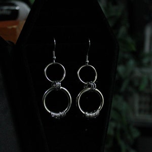 SOLEMN Large O Ring Chunky Steel Earrings | Hoop Earrings | Hand Made | Grunge | Gothic Jewellery