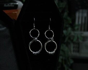 SOLEMN Large O Ring Chunky Steel Earrings | Hoop Earrings | Hand Made | Grunge | Gothic Jewellery