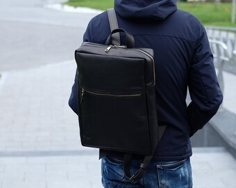 Laptop leather backpack Personalized custom macbook backpack Dell, HP, DELL, ASUS 13, 14, 15, 16, 17, 18 inch