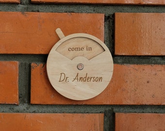 Work Status Sign for Door, Office Door Hanger, Please Knock, Custom Office Door Sign, Meeting in Progress Door Sign, Coworker Gift
