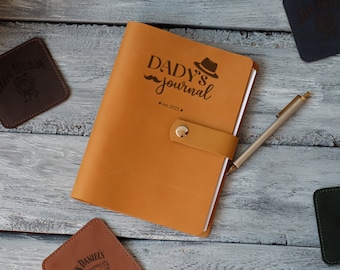 Custom dad journal, A6 binder notebook personalized, Fathers day gift, Dad present, A4 A5 leather binder, Gift for dad