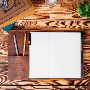 Personalized Leather Notebook Cover for Moleskine, Leuchtturm1917, Custom Planner Cover, New Job Gift, Book Protector