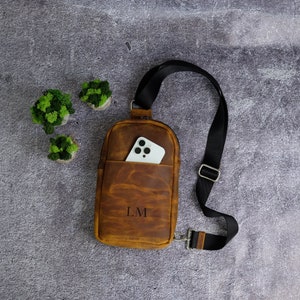 Bolsa tiracolo para adolescentes, bolsa pequena para homens, bolsa de ombro de couro, bolsa tiracolo, pochete, bolsa tiracolo, bolsa tiracolo para marido ou pai