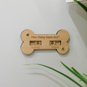 Pet Feeding Reminder, Dog Feeding Tracker Chart, Personalized Dog Ate Sign, The Dog is Fed, Pet Lover Gift, Dog Feed Indicator Magnet