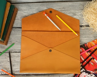 Personalized Leather Document Folder A4, Engraved Business Portfolio