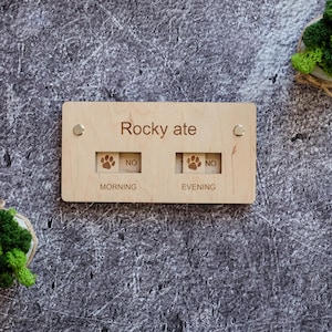 Pet Feeding Reminder, Dog Fed Chart Wooden, Did You Feed the Dog, Pet Fed Indicator, Dog Feeding Tracker, Magnet Feed Board, Dog Ate Sign
