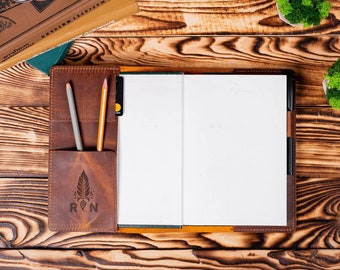 Funda de cuero para cuaderno con bolsillo, Moleskine, Hobonichi Cousin Planner, funda recargable personalizada para diario A4 A5 B5 B6