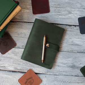 A5 Binder, Ring Binder Personalized, Custom Leater Notebook with 6, 4, 3, 2 Ring, Refillable Journal A4 A5 A6, Dad Gift