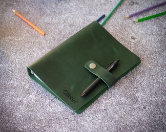 Personalized Leather Binder, A6 A5 A4 Refillable Journal, Engraved Discbound Planner