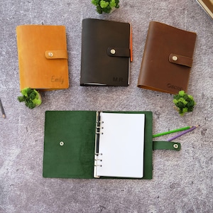 Custom Leather Filofax, Ring Binder A4 A5 A6, Refillable Journal, Personalized Notebook, Binder Planner for Dad, Coworker Gift