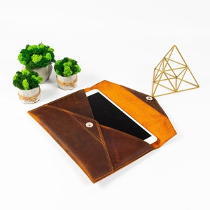 iPad Protective Case Leather, iPad Sleeve with Handle, iPad Envelope for Pro Mini Air, Gift for Dad of Husband, Best Gift for Him