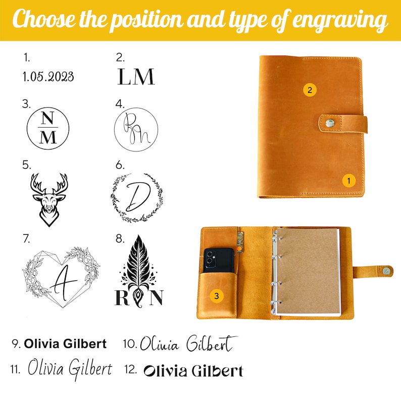 Leather notebook binder ring