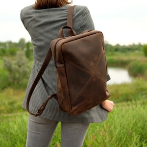 Leather backpack MacBook