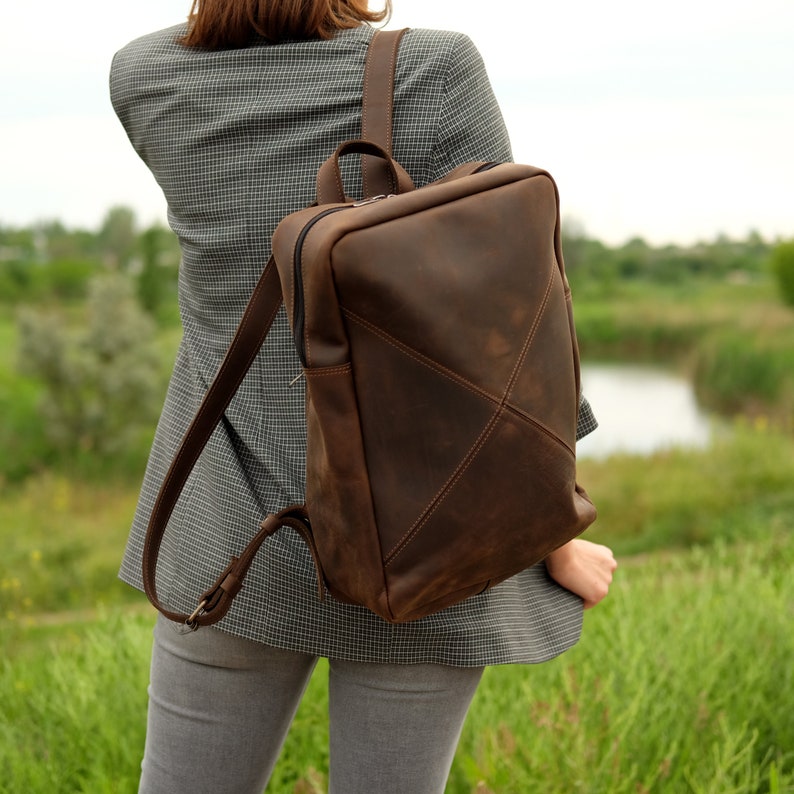 Leather backpack MacBook