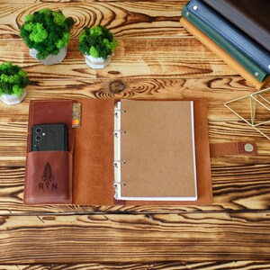 Pasta de couro A5 A4 A6, Caderno de couro personalizado, Ringbuch a5, Diário recarregável, Planejador de pasta personalizado