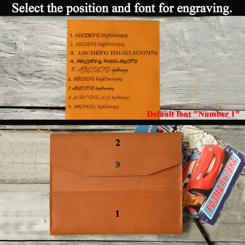 Personalized leather folder A4 with the company logo and any Etsy