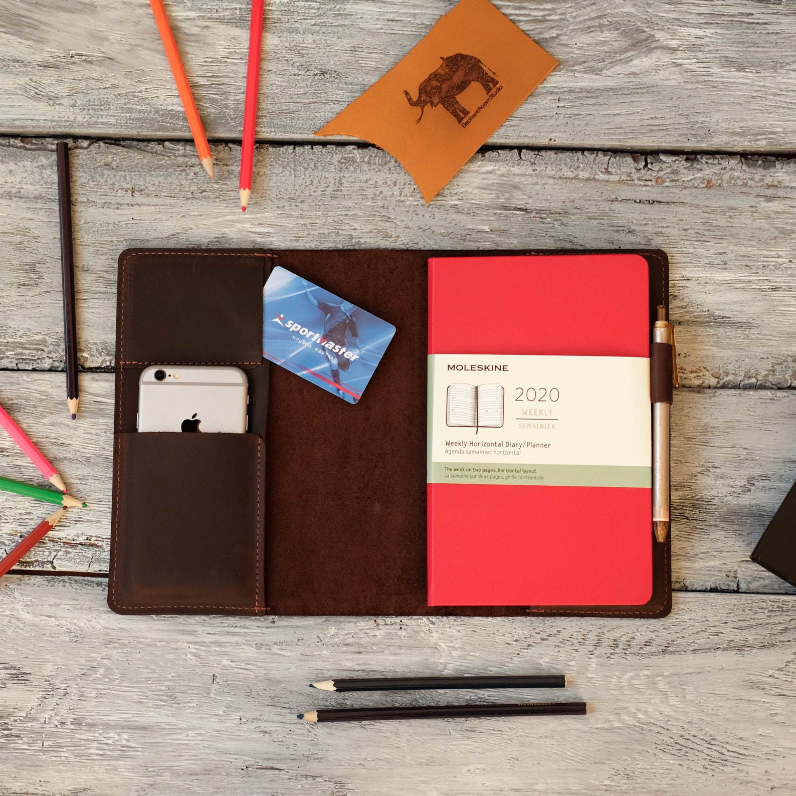 Personalized leather notebook cover A5 brown Engraved Logo Etsy