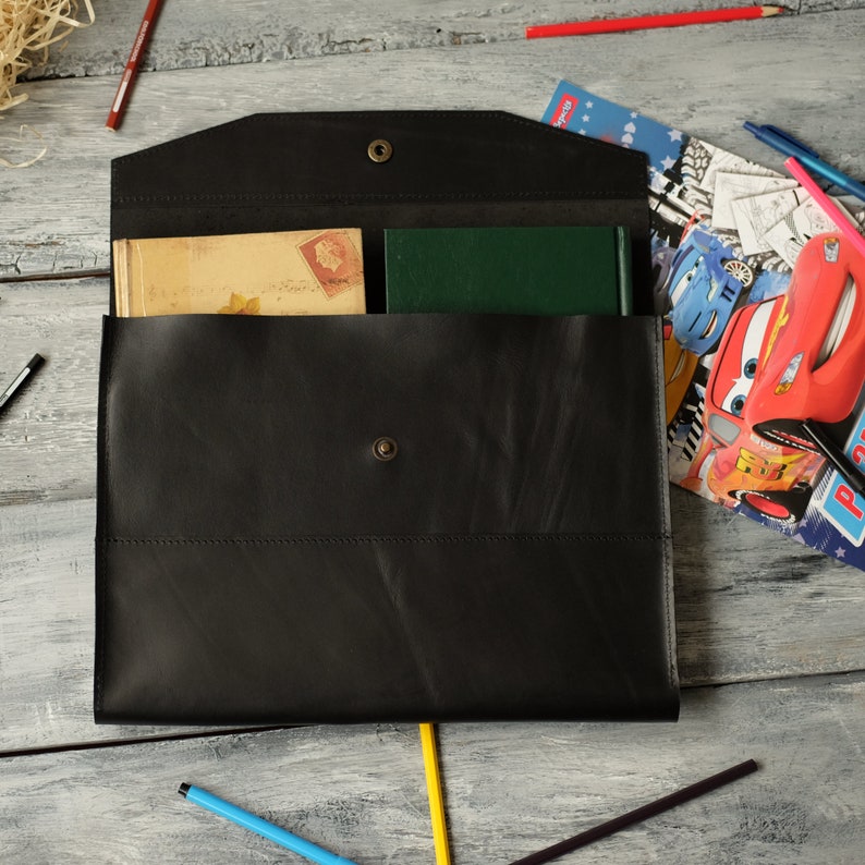 Personalized leather folder A4 with the company logo and any Etsy