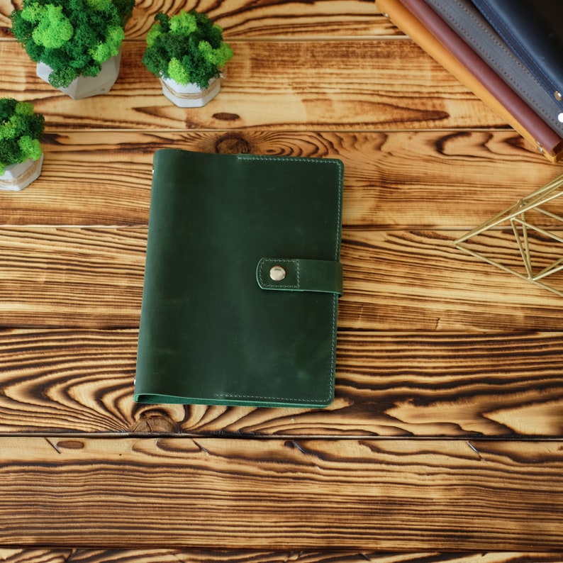 Leather notebook green
