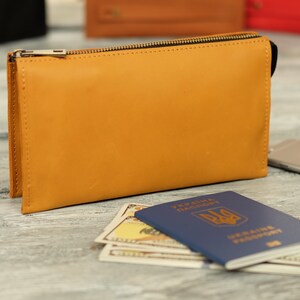 Cartera larga con cremallera, cartera de cuero con grabado, regalo personalizado para hombre y mujer, regalo para mamá, regalo para el Día del Padre, regalo para papá Camel