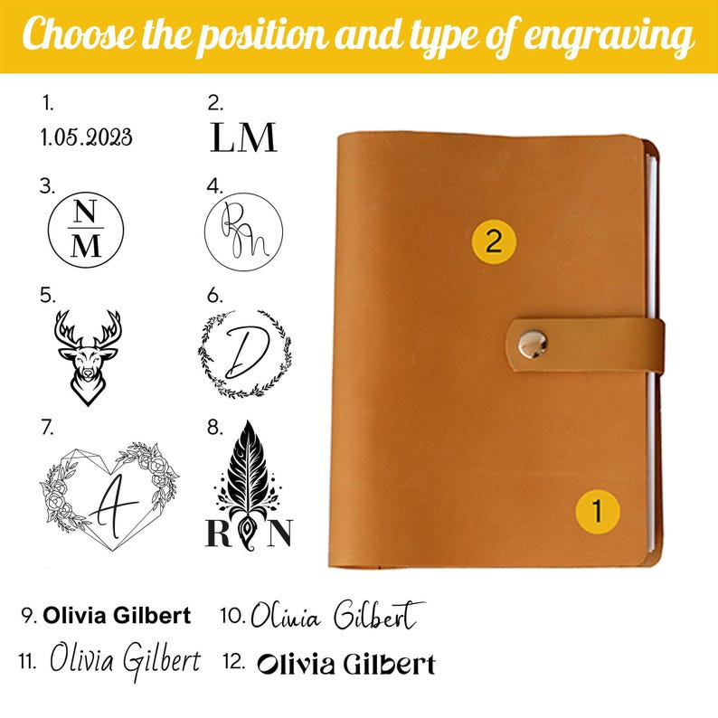 Leather Ring Binder, Personalized Refillable Journal, Discbound Planner A4 A5 A6, Custom Notebook, Diary for Dad image 5