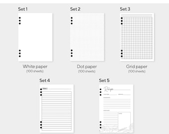A6 Grid Paper Refill, A6 Graph Filler Paper, 6-Hole Punched, Loose-Leaf - View #9