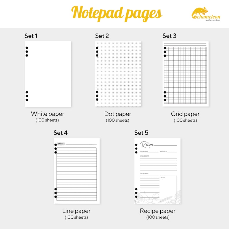 A5 Paper Refill, Binder Inserts, Blank Paper, Dot Lined Grid White Paper, Planner Inserts, Binder Refill