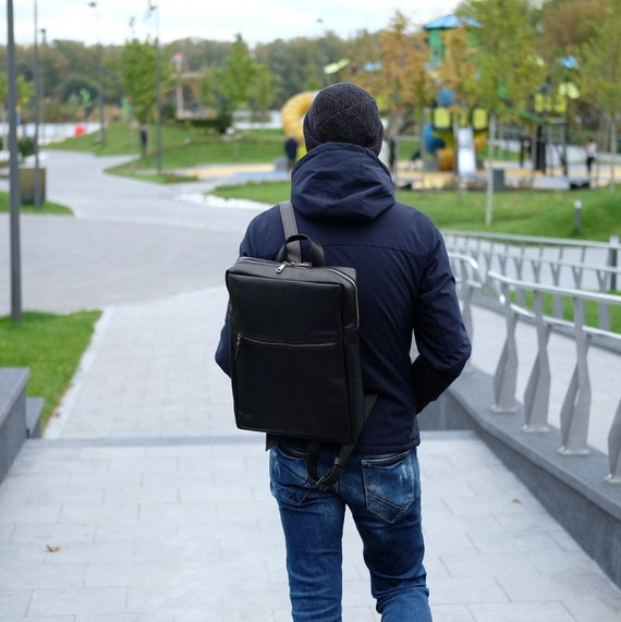 apache laptop backpack Spikes & Sparrow Apache Ted Laptop backpack 14 fine grain leather black