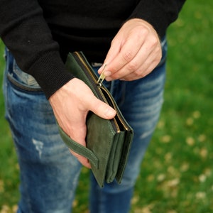 Cartera larga con cremallera, cartera de cuero con grabado, regalo personalizado para hombre y mujer, regalo para mamá, regalo para el Día del Padre, regalo para papá imagen 6