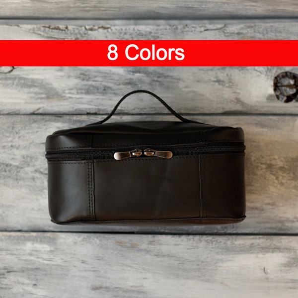 Leather Cosmetic Bag Etsy