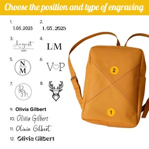 Leather Backpack Men, Backpack for Laptop, Custom College Gift, MacBook Backpack Minimalist image 5