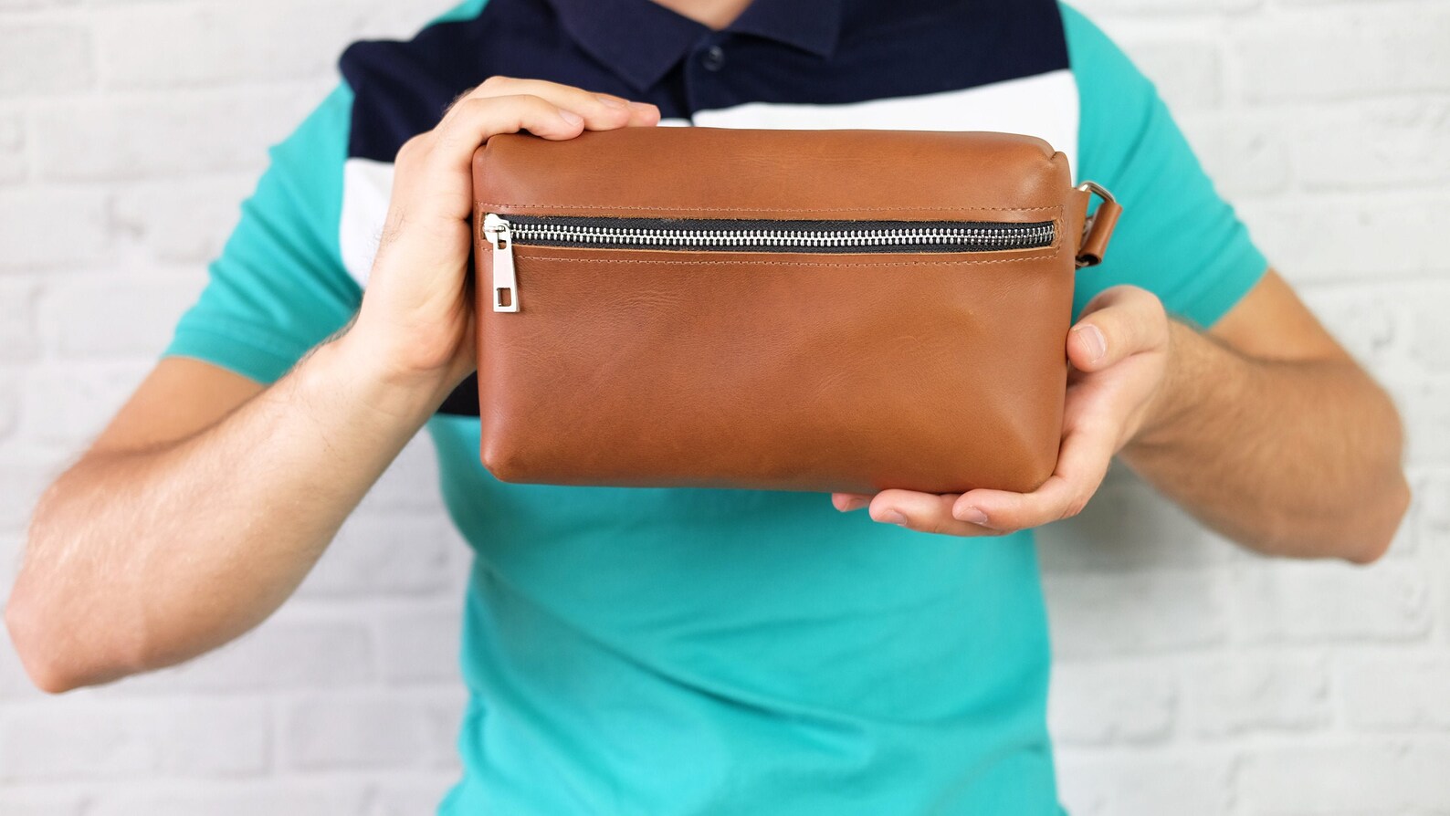 Bum Bag Men Fanny Pack Leather Waist Bag Leather Brown Belt Etsy UK