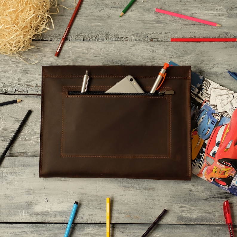 Personalized Leather Folder A4 With Company Logo and Any Text Etsy