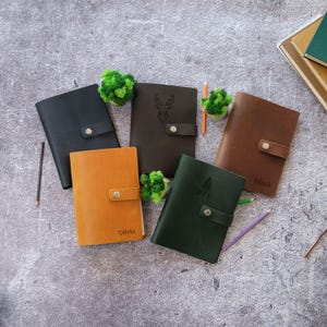 Leather Ring Binder, Personalized Refillable Journal, Discbound Planner A4 A5 A6, Custom Notebook, Diary for Dad image 4