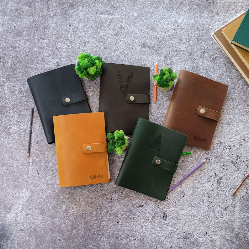 Leather Ring Binder, Personalized Refillable Journal, Discbound Planner A4 A5 A6, Custom Notebook, Diary for Dad image 4