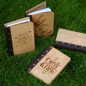 Journal en bois personnalisé, reliure en bois personnalisée, cahier en bois et cuir, reliure à anneaux A5, cahier rechargeable, agenda à anneaux image 10