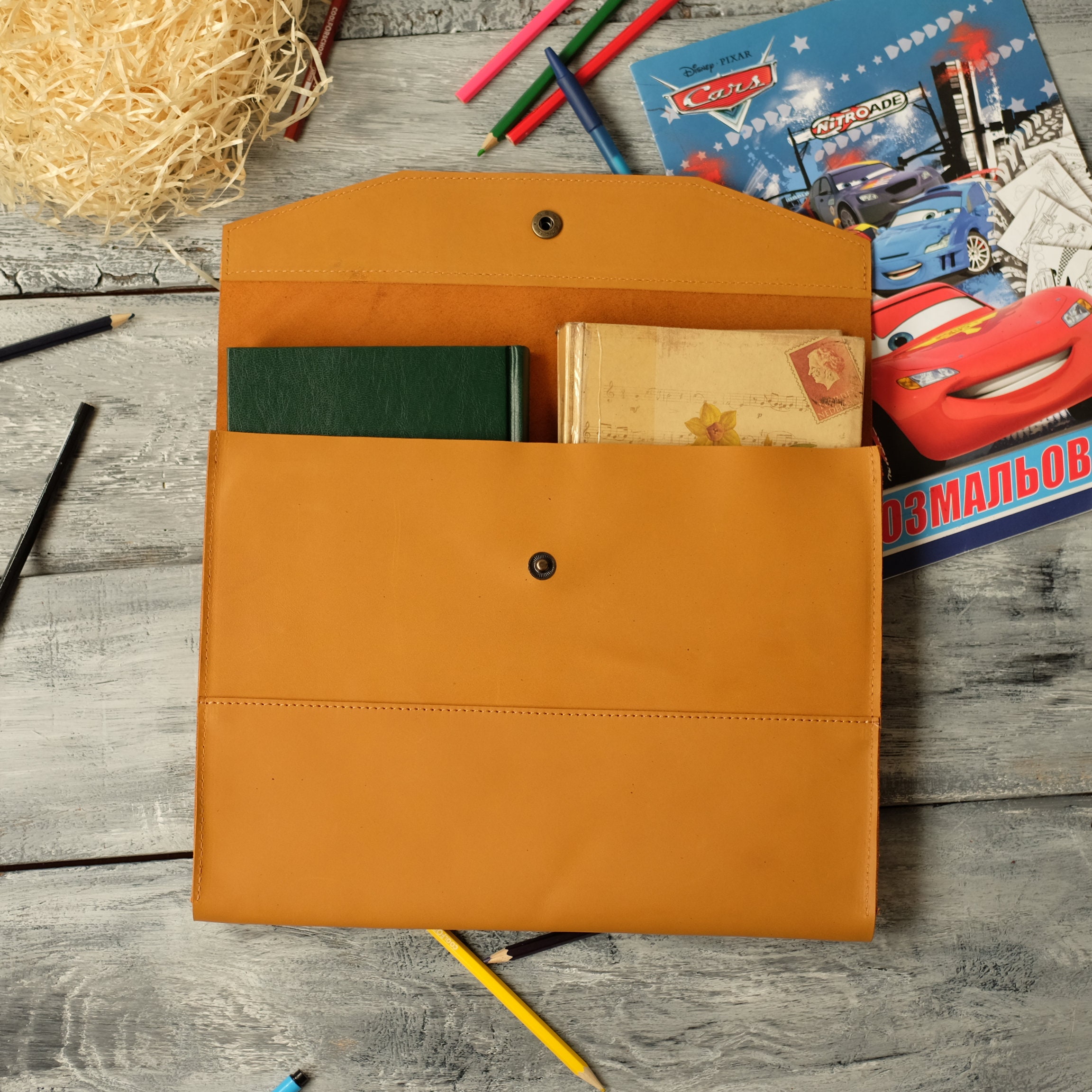 Personalized Leather Folder A4 With Company Logo and Any Text Etsy