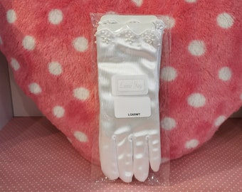 scallop & sequin satin gloves (LG65)