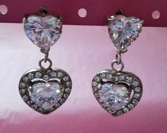 Heart drop Crystal earrings