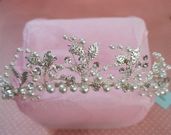 Silver crystal& pearl headpiece (2649)